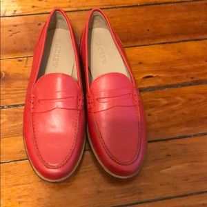 Jcrew Red Loafers